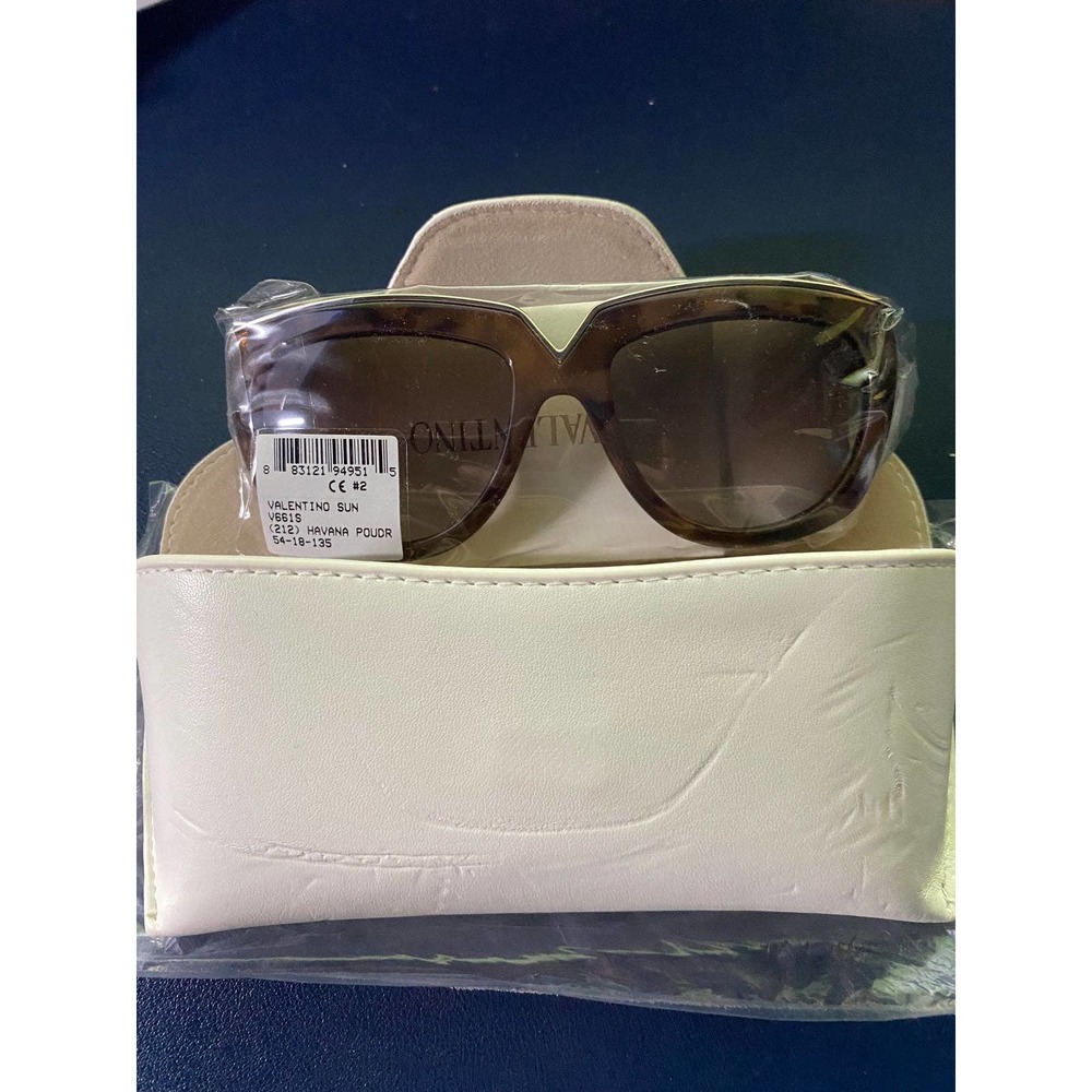 NEW Valentino V661s 212 Havana Poudre Brown Fashion Sunglasses